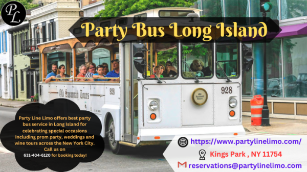 Find Long Island party bus service at Party Line Limo Inc. Best party bus services for celebrating special occasions including Prom party, weddings and wine tours across the New York City. Contact us today!