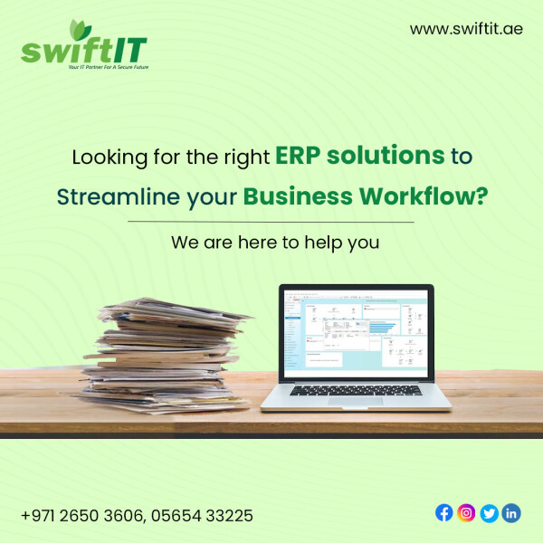 In order for you to enjoy an efficient and economical ERP experience, we implement ERP systems for various industries! Our ERP specialists complete tasks accurately and promptly. 

Dial us right now!

? +971 26503606, 0565433225

? https://swiftit.ae/