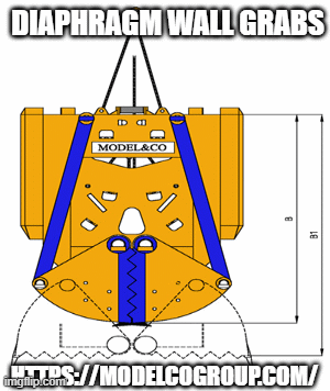 Diaphragm wall grabs